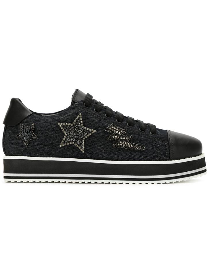 Mara Mac Embellished Brogues - Black
