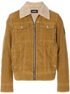 Diesel Shearling Collar Zipped Jacket - Brown