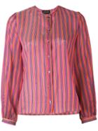 Vanessa Seward - Striped Shirt - Women - Silk - 40, Pink/purple, Silk
