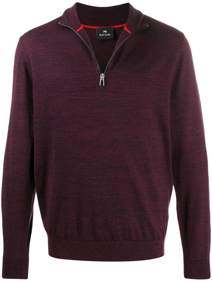 Ps Paul Smith Half-zip Jumper - Red