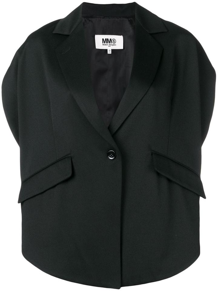 Mm6 Maison Margiela Blazer-style Cape Jacket - Black