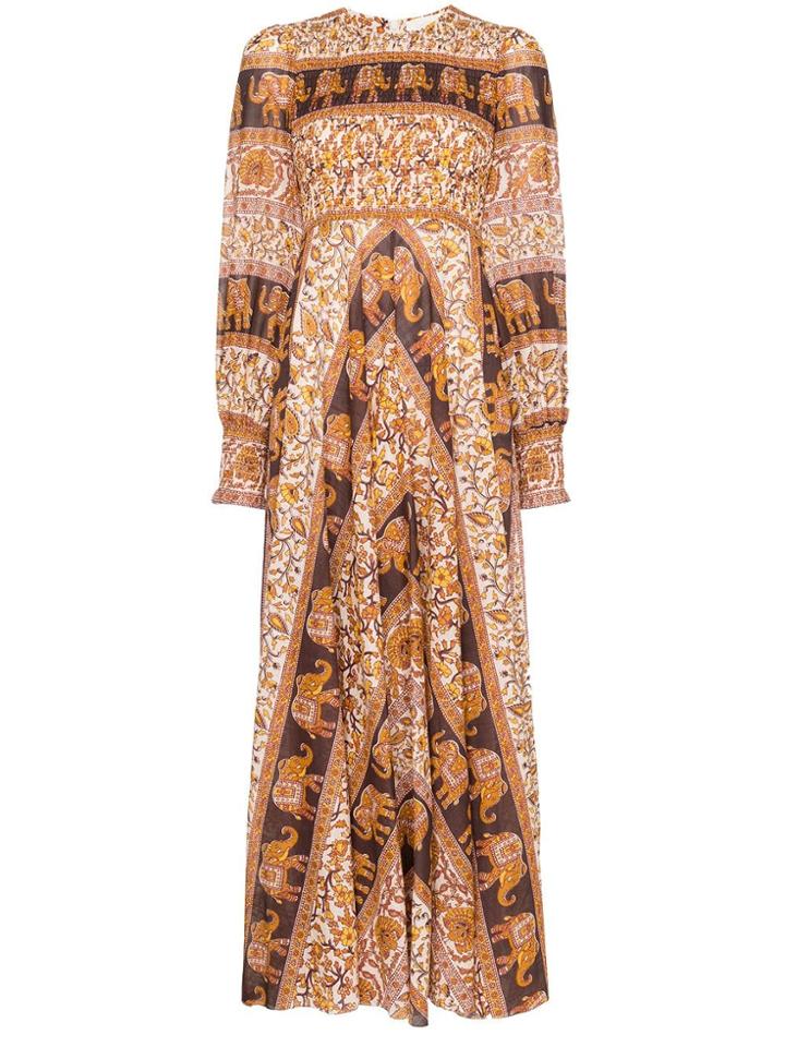 Zimmermann Suraya Elephant-paisley Maxi Dress - Brown