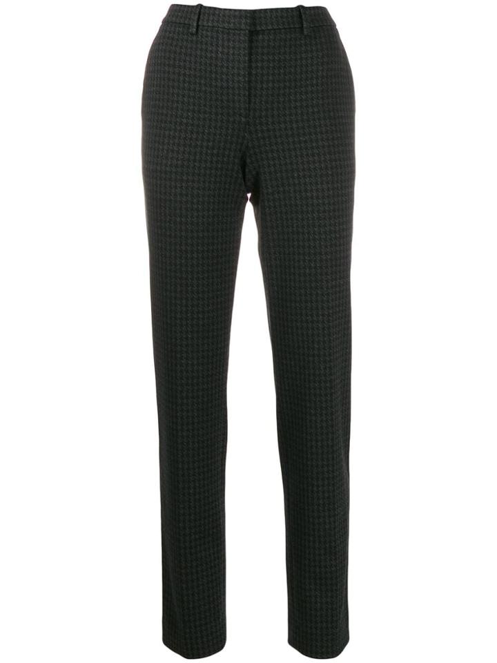 Theory Houndstooth Tapered Trousers - Grey