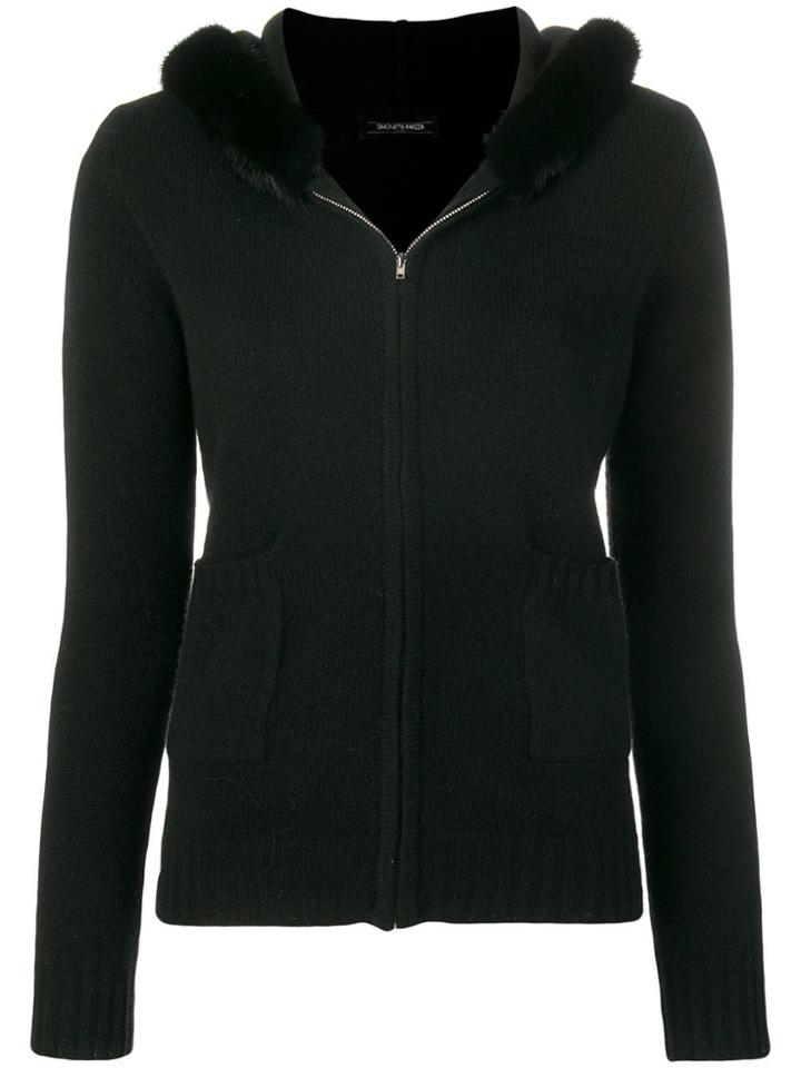 Simonetta Ravizza Hooded Zip Cardigan - Black