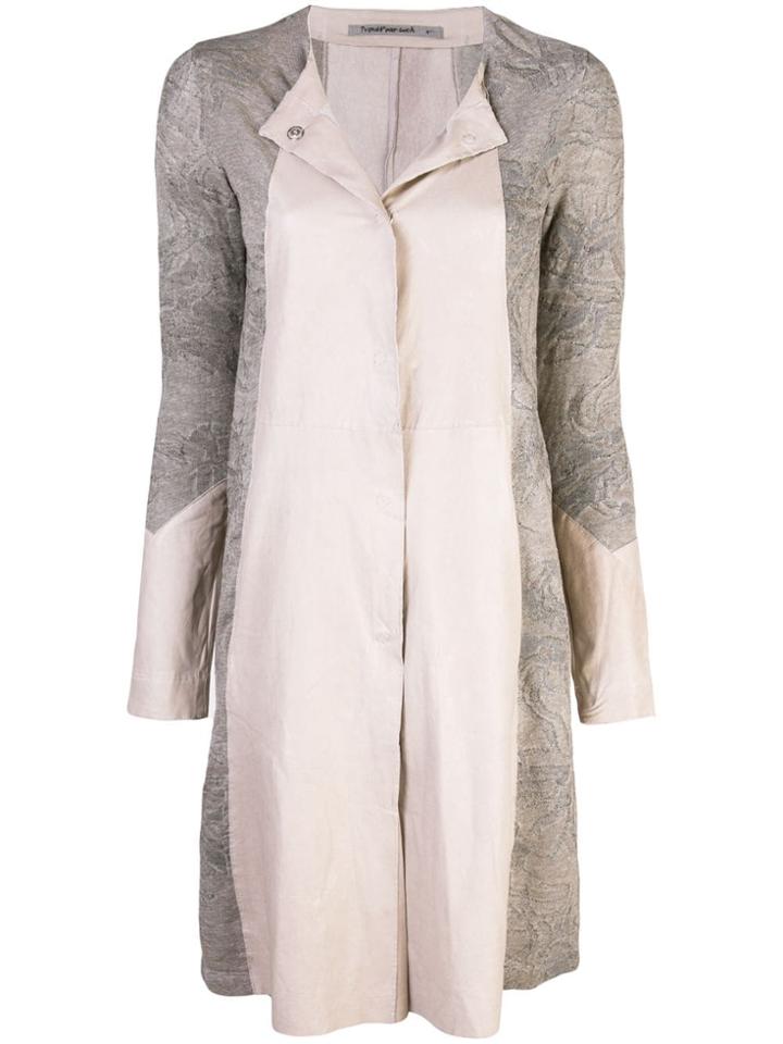 Transit Panelled Midi Coat - Silver