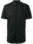 Les Hommes - Embellished Collar Shit - Men - Cotton/spandex/elastane - 48, Black, Cotton/spandex/elastane