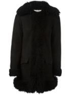 Saint Laurent Afghan Coat, Women's, Size: 40, Black, Sheep Skin/shearling