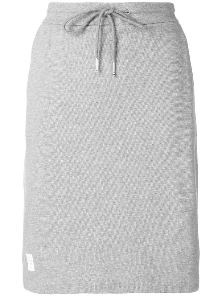 Thom Browne Rwb Stripe Piqué Skirt - Grey
