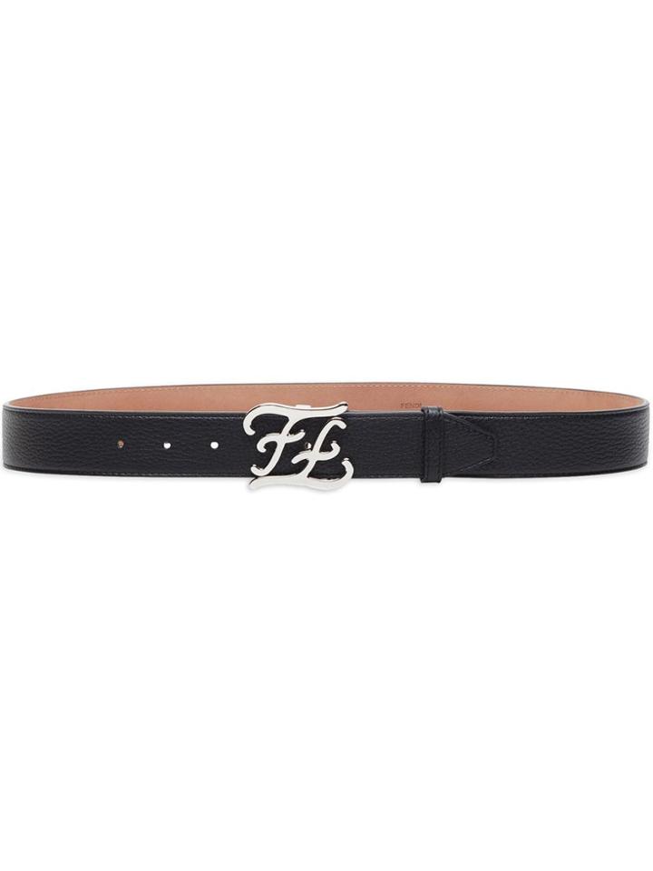 Fendi Karligraphy Buckle Belt - Black