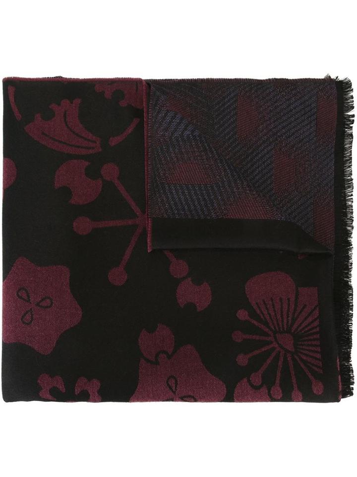 Kenzo 'tanami Flower' Scarf, Women's, Black, Silk/viscose/wool