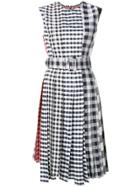 Thom Browne Fun-mix Gingham Check Midi Dress - Blue
