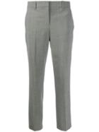 Theory Micro Check Cropped Trousers - Black