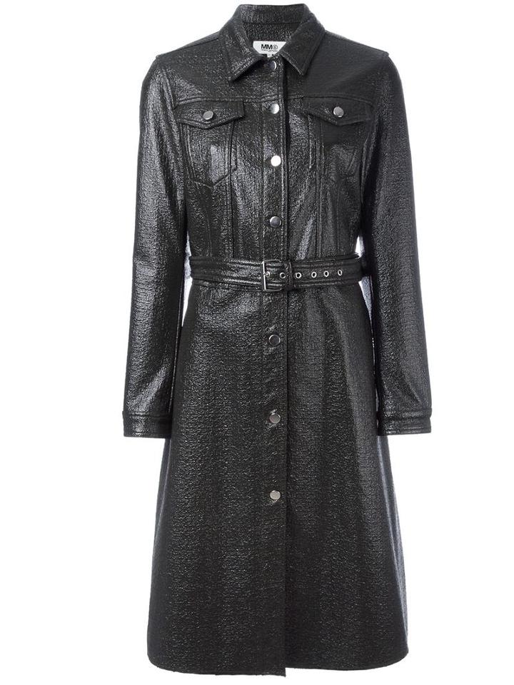 Mm6 Maison Margiela 'levi' Trench Coat, Women's, Size: 44, Green, Polyester/polyurethane/viscose