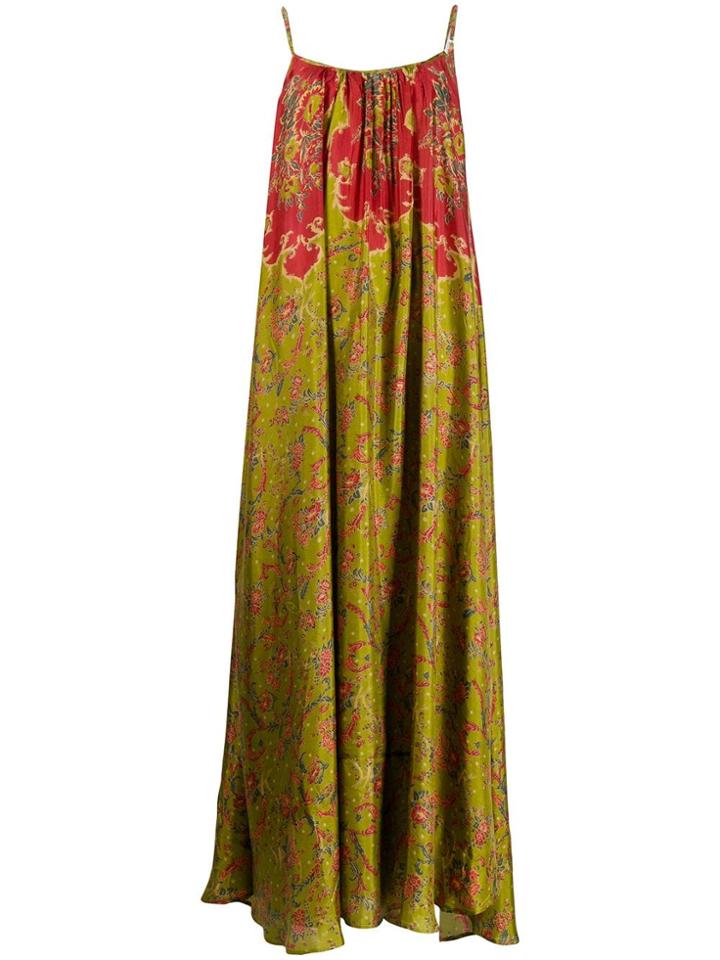 Mes Demoiselles Floral Maxi Dress - Greencombo