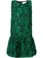 Gianluca Capannolo Floral Cloqué Flared Dress, Women's, Size: 42, Green, Polyamide/polyester/silk/nylon