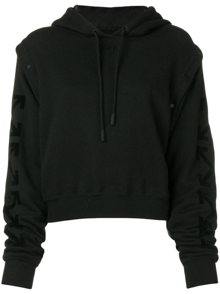 Off-white Tone On Tone Logo Print Hoodie - Black