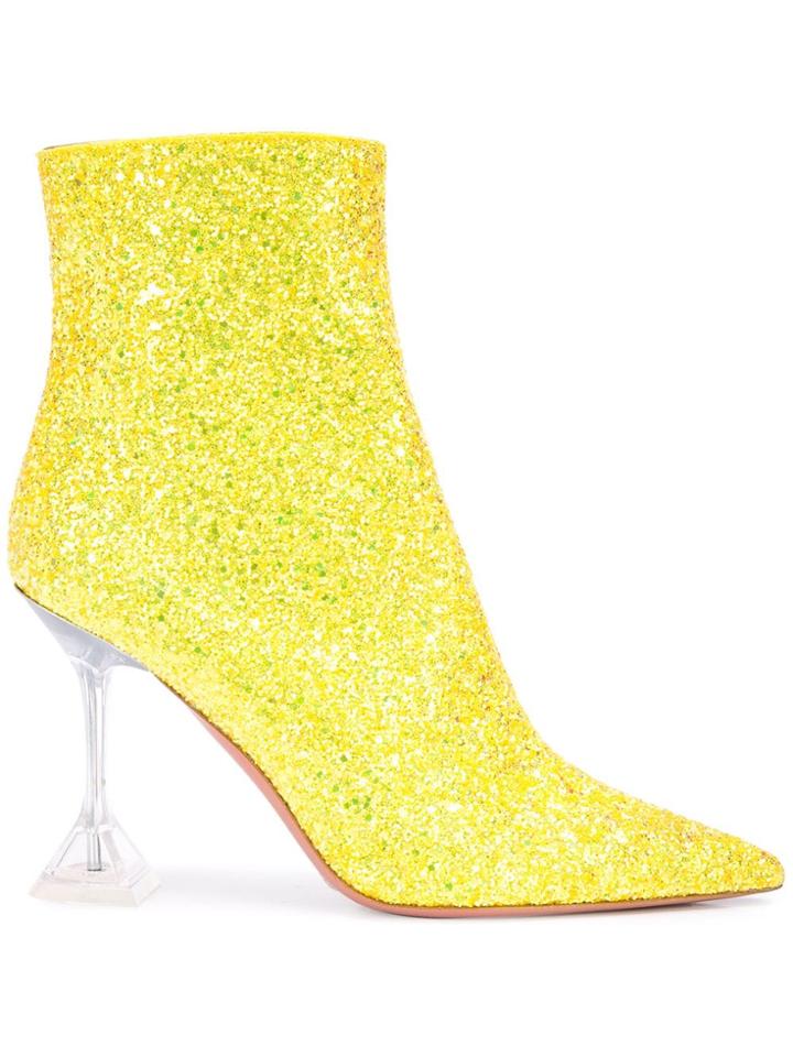 Amina Muaddi Giorgia Ankle Boots - Yellow