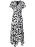 Derek Lam 10 Crosby Short Sleeve Wrap Midi Dress - Black