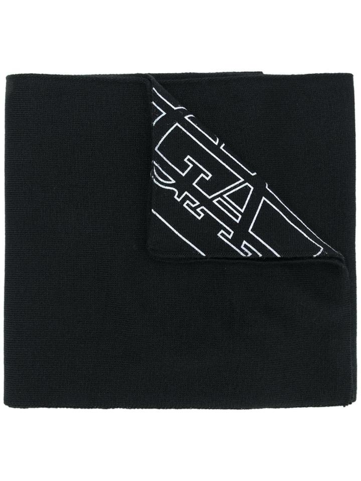 Ea7 Emporio Armani Plain Scarf - Black
