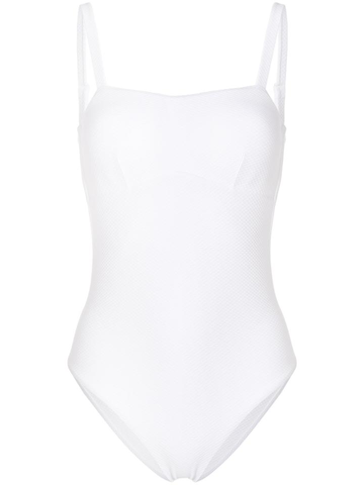 Asceno Plain Swimsuit - White