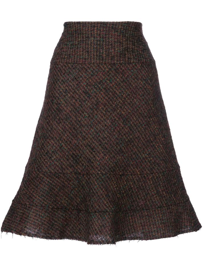 Junya Watanabe Comme Des Garçons Vintage Raw Edge Skirt - Brown