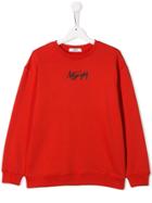 Msgm Kids Logo Print Sweatshirt - Red