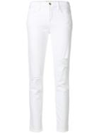 Frame Denim Distressed Skinny Jeans - White