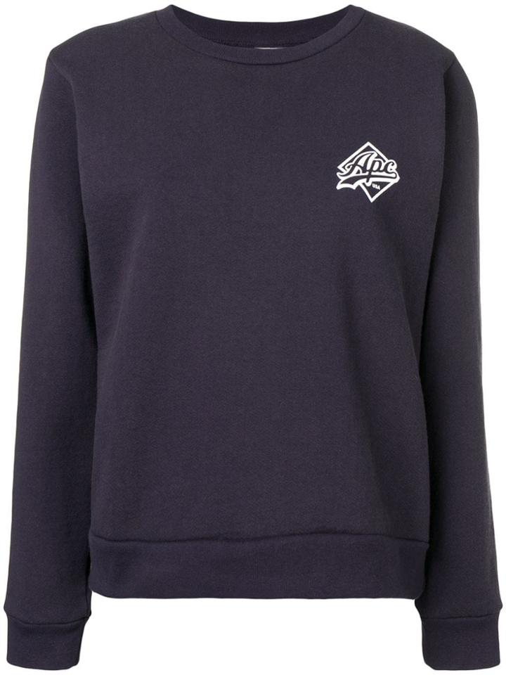 A.p.c. Contrast Logo Sweatshirt - Blue