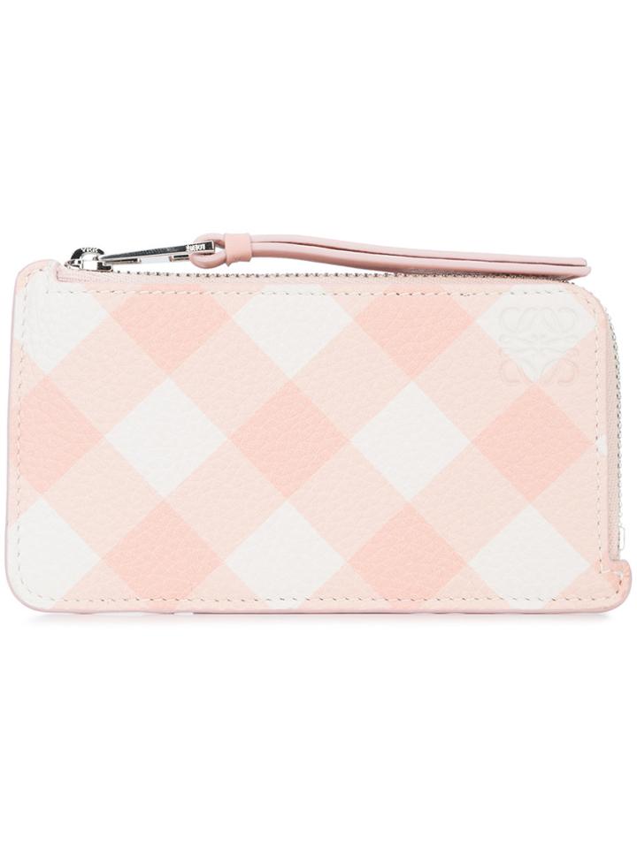 Loewe Gingham Cardholder - Pink & Purple
