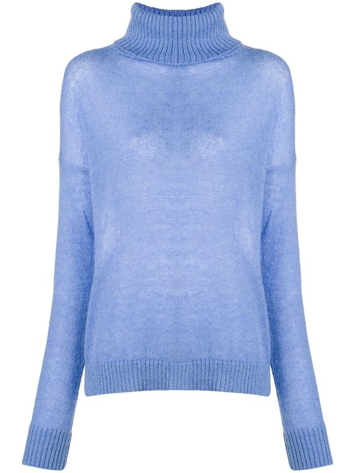 Semicouture Turtleneck Jumper - Blue
