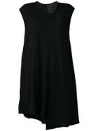 Y's Flared Draped Mini Dress - Black
