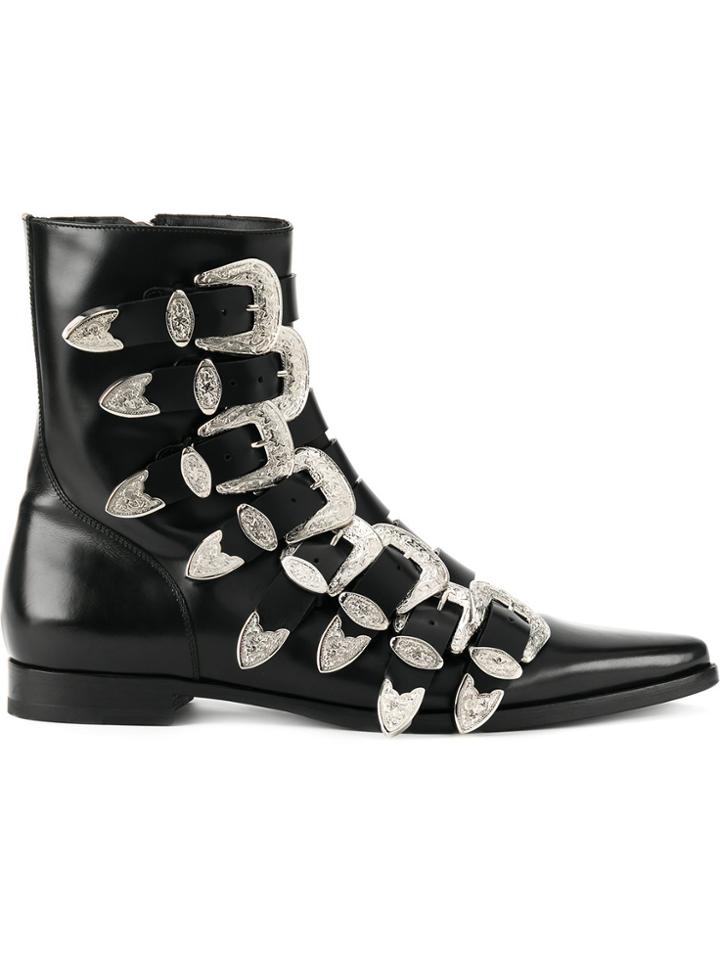Dsquared2 Buckled Fitted Boots - Black