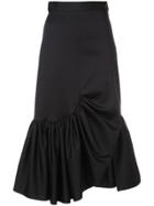 Rosetta Getty Ruffle Panel Skirt - Black
