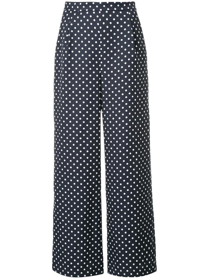 Han Ahn Soon Flared Polka Dot Trousers - Blue