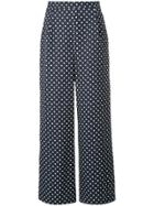 Han Ahn Soon Flared Polka Dot Trousers - Blue