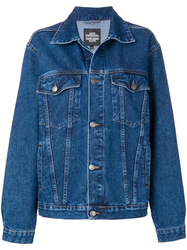 Katya Dobryakova Embroidered Back Denim Jacket - Blue
