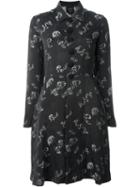 Jean Paul Gaultier Vintage Jacquard Shirt Dress, Women's, Size: 40, Black