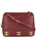 Chanel Vintage Chain Shoulder Tote Bag - Red
