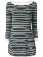 Chanel Pre-owned Striped Cc Dress - Grey
