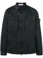 Stone Island - Long Sleeve Overshirt - Men - Cotton - Xl, Blue, Cotton