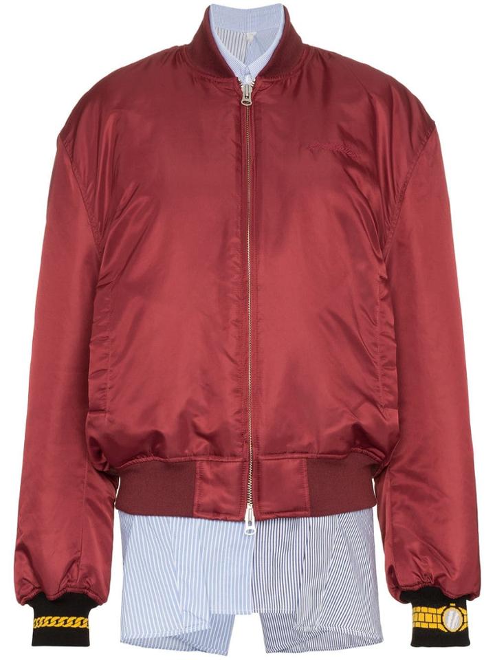 Pushbutton Push Button Jkt Bmbr W Shrt - Red