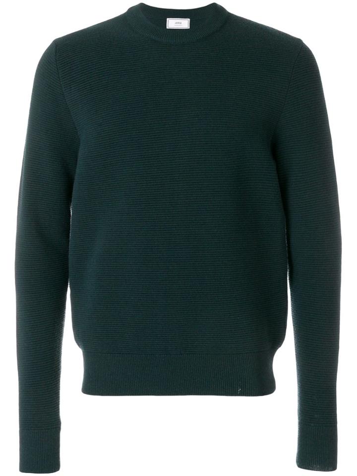 Ami Alexandre Mattiussi Crewneck Ottoman Stitch Sweater - Green