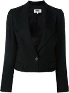Mm6 Maison Margiela Single Button Fitted Jacket, Women's, Size: 40, Black, Viscose/wool