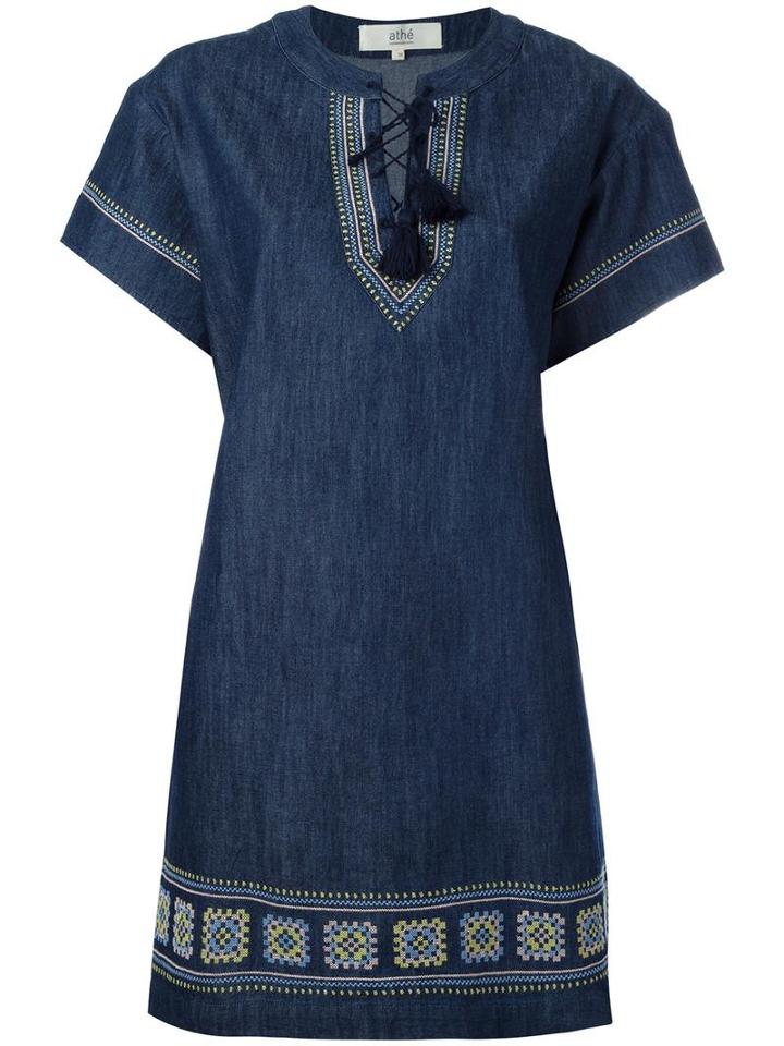 Vanessa Bruno Athé Shift Denim Dress, Women's, Size: 38, Blue, Cotton/polyester