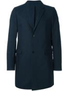 Folk 'three Four' Overcoat, Men's, Size: 4, Blue, Cotton/linen/flax/cupro