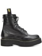 R13 Chunky Sole Lace-up Boots - Black