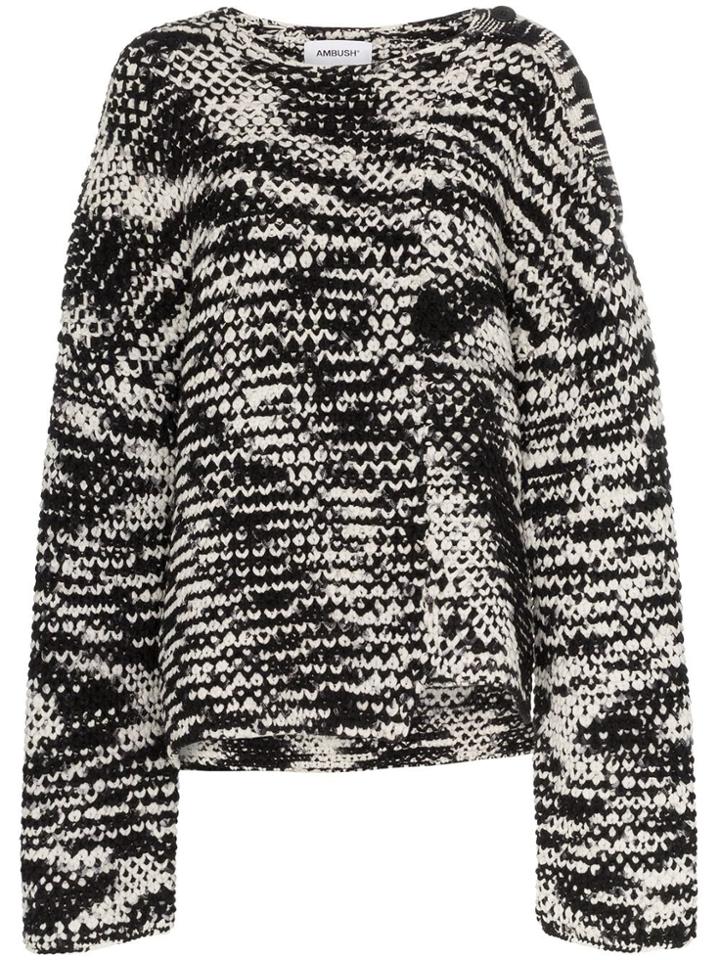 Ambush Waves Knitted Oversized Sweater - Black