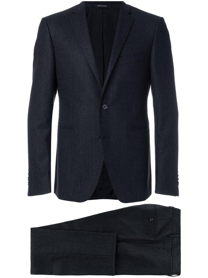 Tagliatore Stripe Print Two-piece Suit - Blue