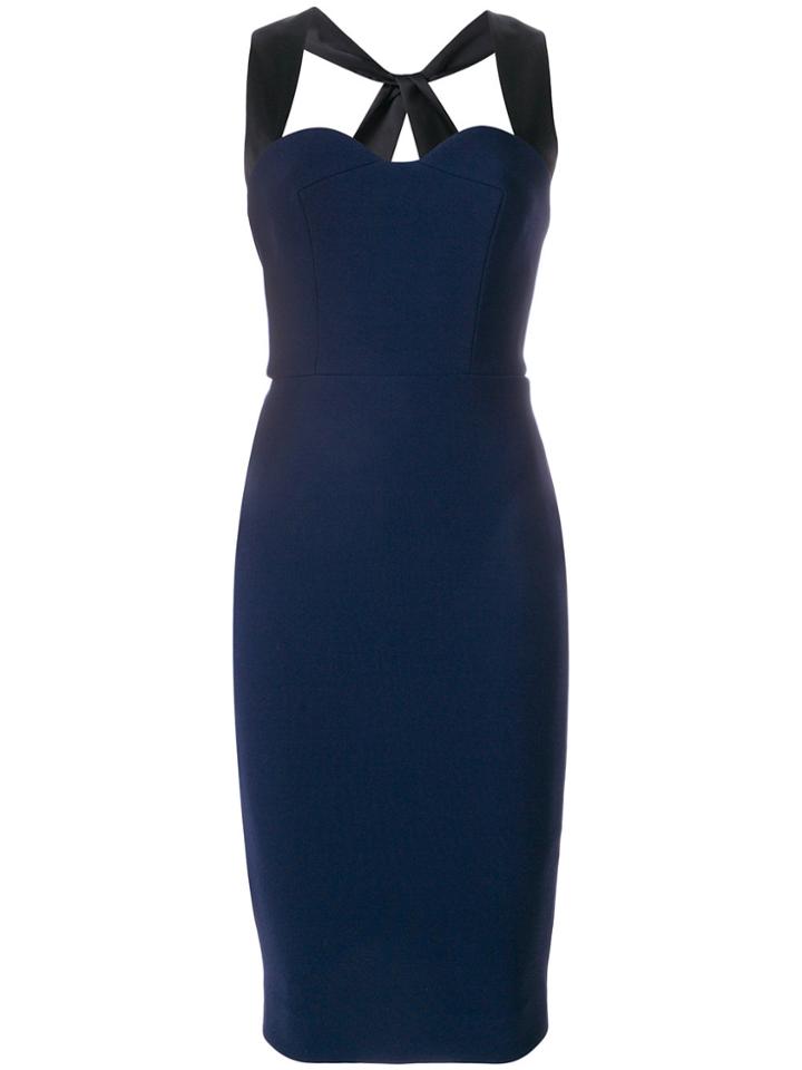 Victoria Beckham Cross Back Fitted Dress - Blue