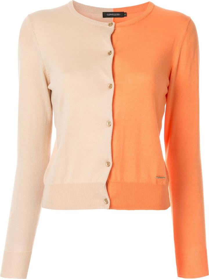Loveless Contrast Cardigan - Orange